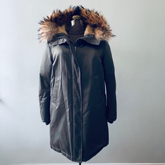 Theory army green winter parka